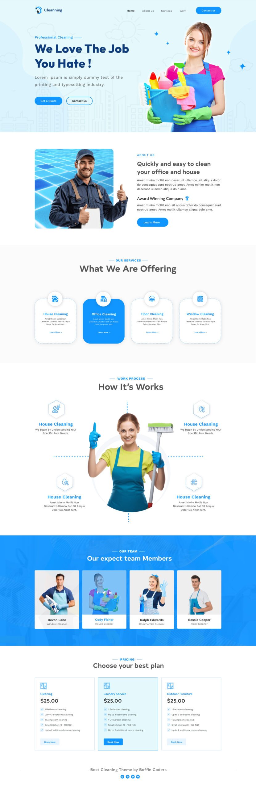 cleaning business website development